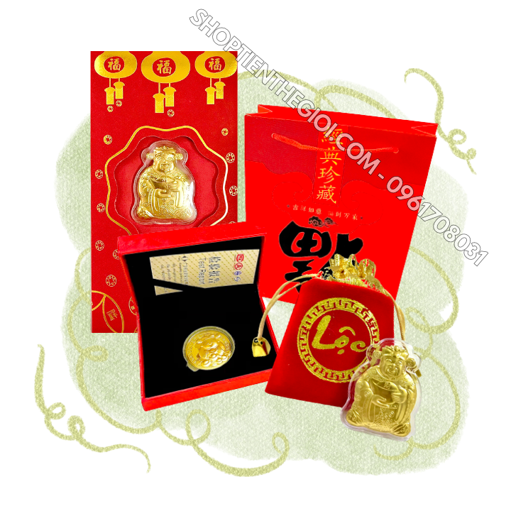 Combo 3 Món Quà May Mắn THẦN TÀI mạ vàng - SP005528